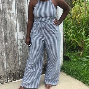Pinstriped Jumpsuit